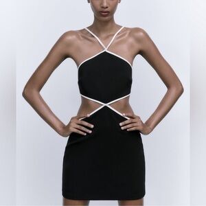 ZARA CUT OUT HALTER MINI DRESS